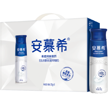 伊利 安慕希高端原味瓶装酸牛奶230g*10瓶/箱 高端畅饮 礼盒装