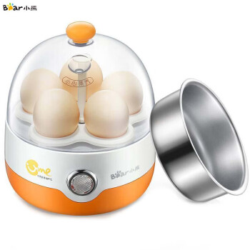 小熊（Bear）煮蛋器ZDQ-2201迷你全不锈钢煮蛋器煮蛋机单层家用蒸蛋器 橙色