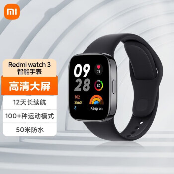 小米（MI）Redmi watch3 红米智能手环 典雅黑 血氧检测 蓝牙通话 高清大屏 NFC运动手环