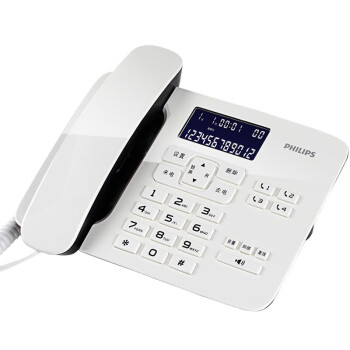 飞利浦 电话机座机 固定电话 办公家用 来电报号 双插孔 一键拨号 CORD492 (白色)