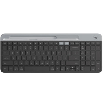 罗技 K580 无线蓝牙键盘 带手机支架 可跨屏切换轻音按键无限薄膜键盘 无线键盘 轻薄多设备无线键盘(黑色)