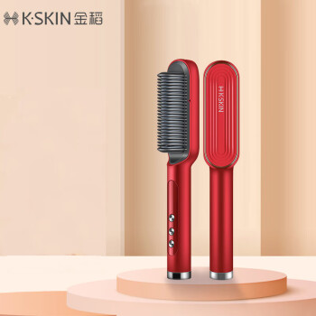 金稻（K-SKIN）负离子直发梳 卷发棒 卷直发器 夹板 梳子 KD380K红色