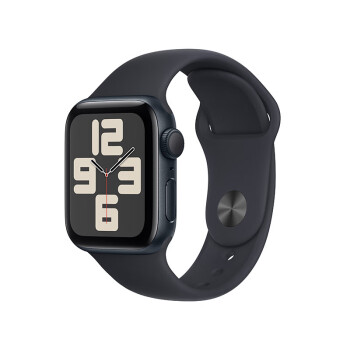 Apple Watch SE 2023款GPS款44毫米午夜色铝金属表壳午夜色运动型表带S/M 电话手表MRE73CH/A 新【企业专享】