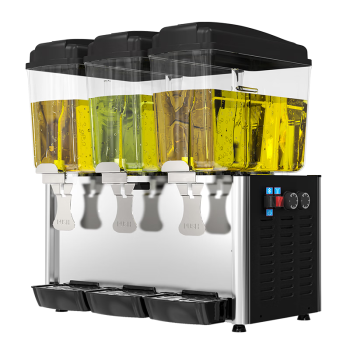 乐创lecon饮料机商用冷饮机多功能果汁机全自动制冷机饮料自助 三缸双温喷淋 KK18PLR-3