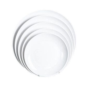 盛明达 密胺盘子白色鱼盘自助餐碟子托盘火锅餐盘备菜盘 10英寸