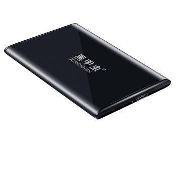 黑甲虫 (KINGIDISK) 500G USB3.0 移动硬盘 SLIM系列 2.5英寸 子夜黑 9.5mm金属纤薄 抗震抗压 SLIM500