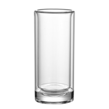 希娣恩玻璃杯 高款300毫升无盖透明1.0水晶白底双层敞口杯