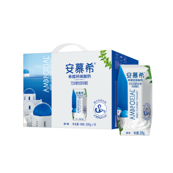 伊利 安慕希希腊风味酸奶 原味205g*16盒/箱 多35%蛋白质 礼盒装