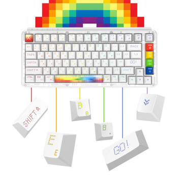 MIIIW ART系列机械键盘 Z830Pro  米物彩虹像素三模热插拔RGB灯效gasket结构83键办公游戏键盘VB Pro轴
