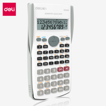 得力D82MS函数科学计算器 240种功能考试计算机(适用于初高中生) 学生口算 白色1台