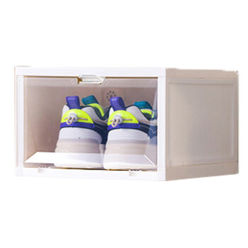 禧天龙 透明鞋盒侧开收纳盒17L 防氧化鞋柜宿舍简易鞋架 单个装 奶白色
