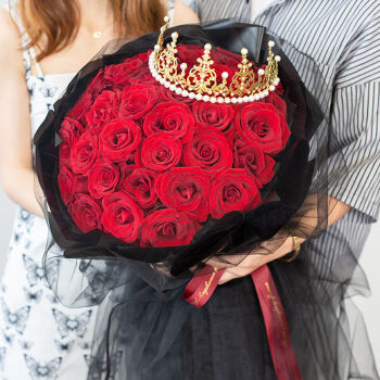 爱花居鲜花速递33朵红玫瑰花束生日礼物送女朋友送闺蜜全国同城配送|p69