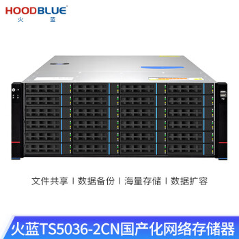 火蓝存储（hoodblue）TS5036-2CN国产化存储服务器文件共享数据备份磁盘阵列存储服务器 TS5036-2CN-504TB