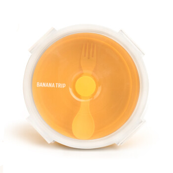 蕉趣（BANANA TRIP）旅行便携折叠碗 硅胶餐具水果保鲜盒带盖伸缩碗 橙色M中号750ml
