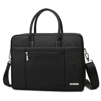 斯莫尔SL-1716黑色商务休闲包拉链手提包公文包