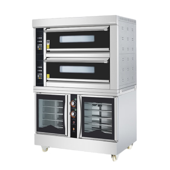 苏勒 双层组合烤箱商用二层四盘电烤箱连发酵箱一体机上烤下醒烤炉 两层两盘+5盘发酵箱
