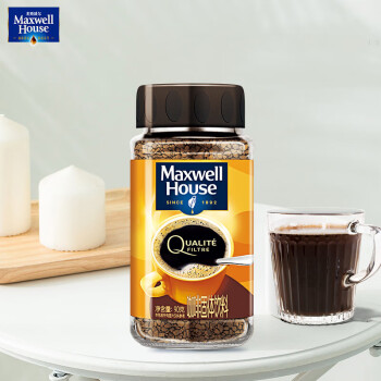 麦斯威尔（Maxwell House） 英国进口 速溶香醇金咖啡 黑咖啡冻干粉 90g/瓶