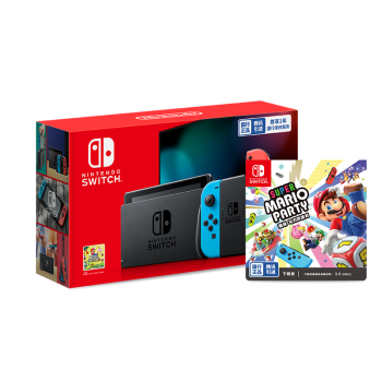 Nintendo Switch任天堂 国行续航增强版红蓝游戏主机 & 超级马力欧派对 兑换卡