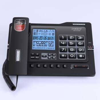 中诺G025自动录音固定电话机有线座式家庭家用办公室坐机留言座机 雅士黑（配32G内存卡） 单台