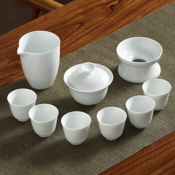 畅宝森 茶杯 陶瓷茶杯10头盖碗小脚杯套组（礼盒装）100套起定制 DO1