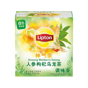 立顿Lipton神气茶养生茶人参枸杞乌龙茶三角茶包袋泡茶叶 7包21g