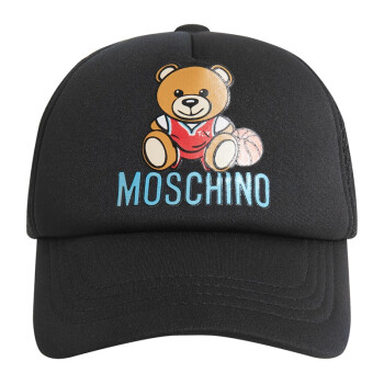 莫斯奇诺（moschino）儿童小熊印花鸭舌帽 HUX01M LDA37 1 黑色 56