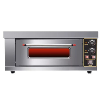 QKEJQ智能商用大容量一层烘焙大型220v烤箱燃气发酵电烤箱   机械旋钮一层一盘带定时1盘