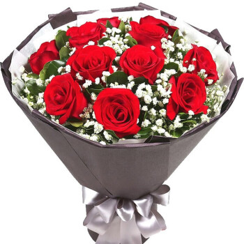 花慕 11朵红玫瑰花束礼盒生日鲜花送女友老婆真花送全国花店同城送