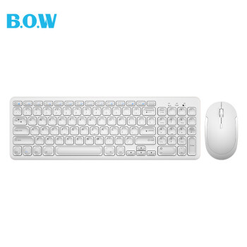 航世（BOW）HW256 无线键盘鼠标套装 办公键鼠套装 超薄便携 防泼溅 电脑键盘 笔记本键盘 白色