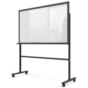 得力(deli)支架式白板8737玻璃带架子白板会议办公写字板黑板150*90cm