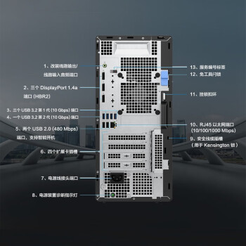 戴尔(Dell)7010MT Plus台式机电脑主机13代酷睿商用办公整机（i7-13700 16G 256G+1T机械 GT730）定制