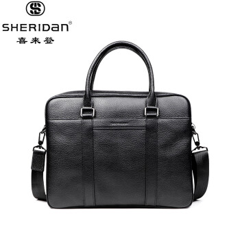 SHERIDan喜来登男包商务休闲公文包手提包大容量单间斜挎包NL210836S 黑色
