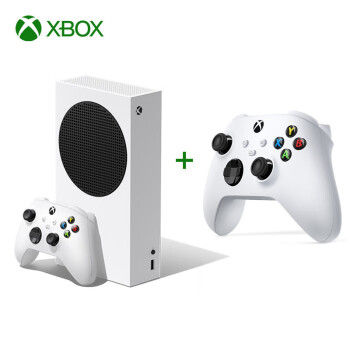 微软（Microsoft）Xbox Series S游戏机 丨XSS+Xbox冰雪白手柄超值套装（双手柄）国行主机 