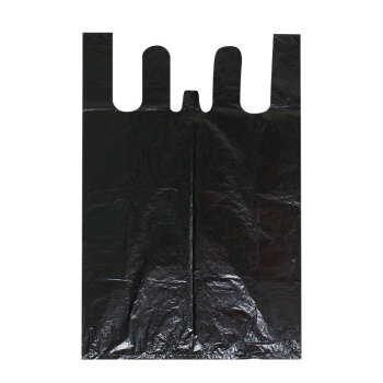 优袋（ubag）加大号背心塑料袋 黑色加厚垃圾袋手提式服装包装袋 宽65*高97厘米（含提手）加厚100个