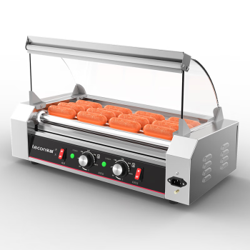 乐创（lecon）烤肠机商用热狗机全自动摆摊小食店烤香肠机台式烤火腿肠5管（2024年升级高端款）LC-KCJ02-5