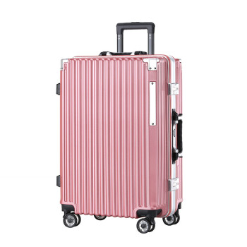 楚戎 全铝合金边框万向轮密码锁防桦拉杆旅行李箱 粉红色22吋