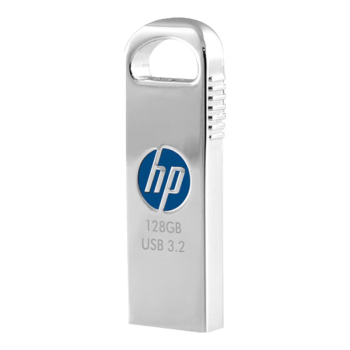 惠普（HP）128GB USB 3.2 Gen 1 U盘 x306w 银色金属外壳 电脑车载商务办公高速学生优盘