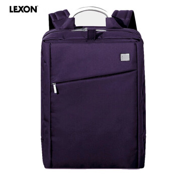 乐上（LEXON）双肩包男商务笔记本电脑包15.6英寸双隔层大容量书包防泼水深紫色