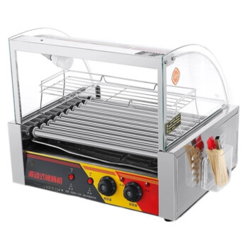 苏勒 商用电烤控温耐用机器小型坚固全自动香肠烤肠机   10管双控温带置物架