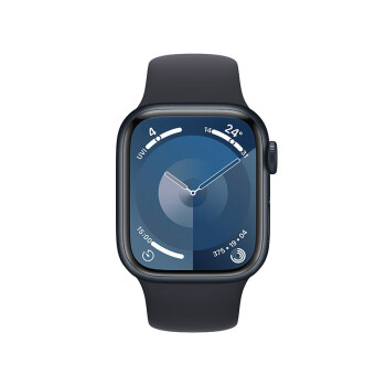 Apple/苹果 Watch Series 9 智能健康运动手表【S9】GPS款45毫米午夜色表带M/L 苹果s9 【全国联保】 