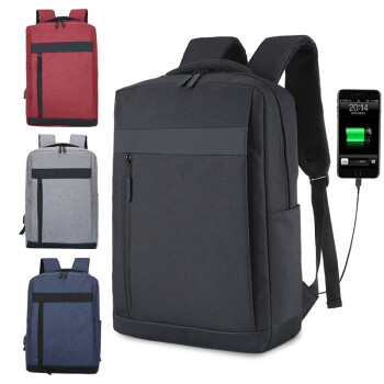 瑞制 书包 大容量双肩背包 USB充电商务电脑包休闲背包 3个起购 DX