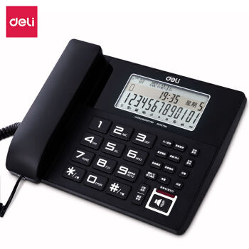 得力得力（deli)799录音电话机 黑色 固定座机 来电显示 4G内存卡 家用商用办公