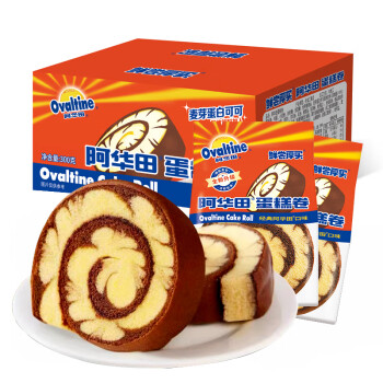 鲜尝厚买 阿华田蛋糕卷300g 华夫饼干瑞士夹心早餐蛋糕面包 年货礼盒