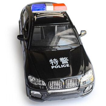 合金警车模型儿童玩具车救护车消防车特警小汽车警察宝马x64开门黑色