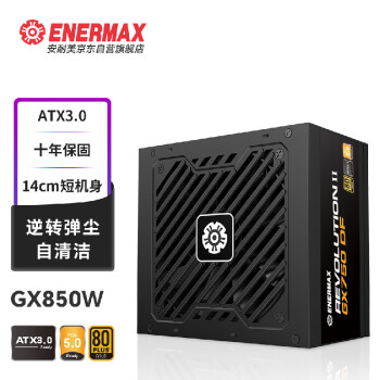 安耐美（Enermax）额定850W GX850DF ATX3.0电源 金牌全模 原生PCIE5.0/自清洁逆转弹尘/ 适配4080/4070显卡YFS