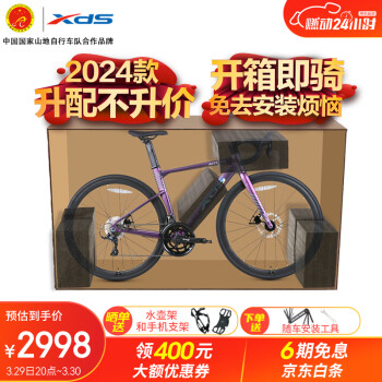 喜德盛（xds）公路自行车AD300线拉油碟刹18速成人 24款幻彩紫/银 700C*540