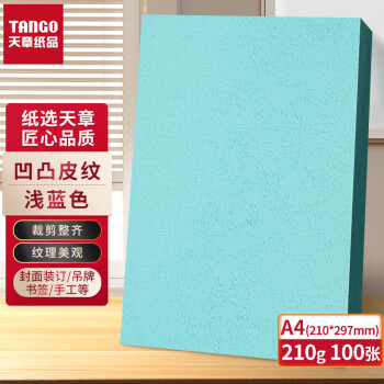 天章 （TANGO） A4封面纸双面彩色卡纸硬厚手工卡浅蓝色210g100张