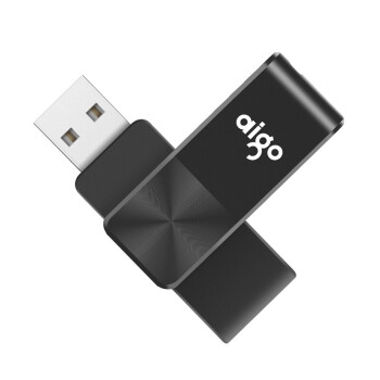 爱国者（aigo）U266 USB2.0 U盘 旋转防护 黑色 CD纹防滑设计 64GB