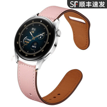 适用华为watch3pro新款反扣小牛皮表带智能手表gtgt246mm42mm头层真皮