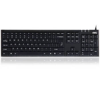得力（deli） 3712有线键盘(黑)(只) 有线usb键盘电脑键盘 有线键盘 计算机键盘 办公键盘 3712